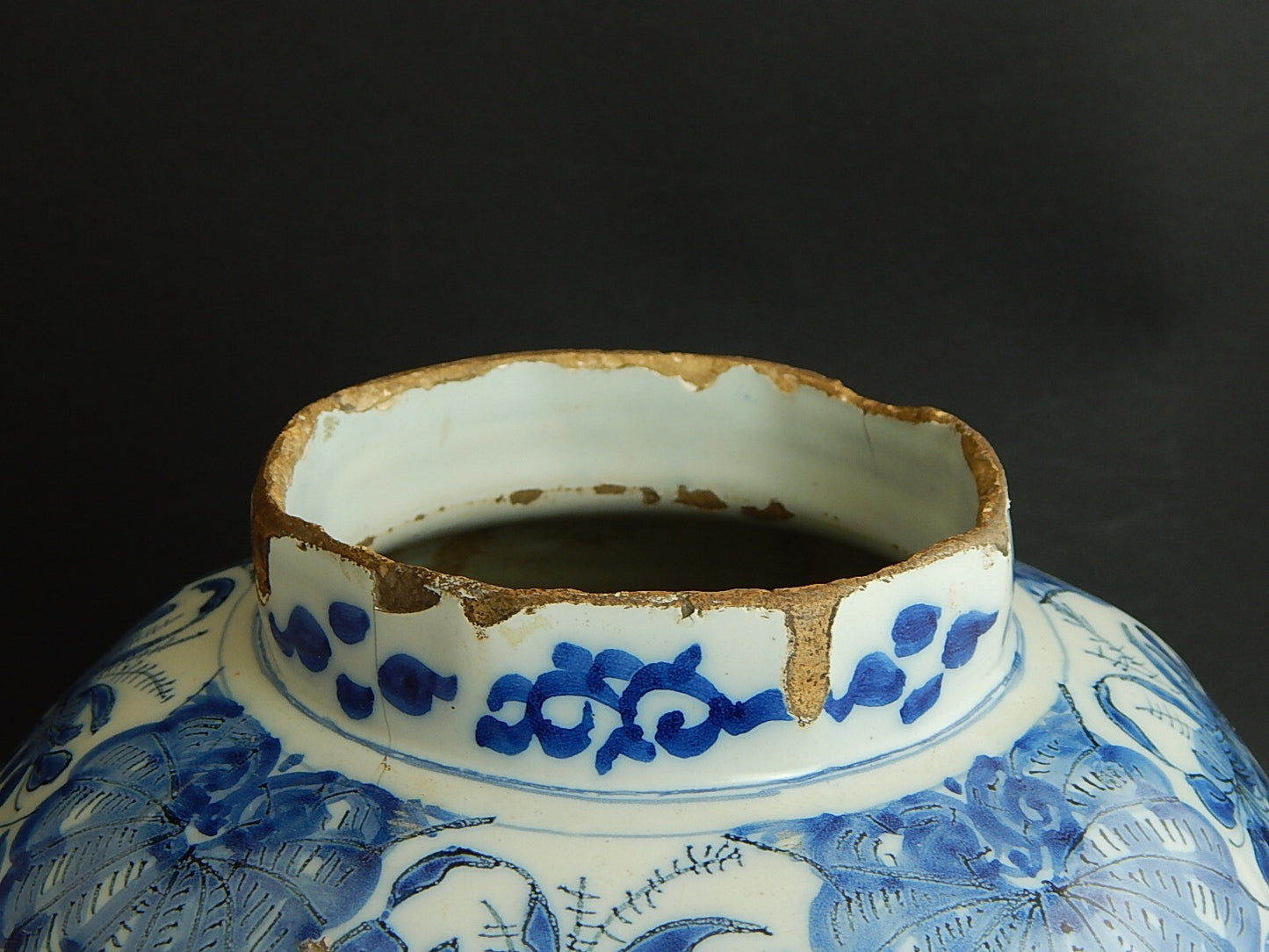 ANTICO PREZIOSO GRANDE VASO OTTAGONALE CERAMICA DELFT FINE XVII SECOLO I PAVONI
