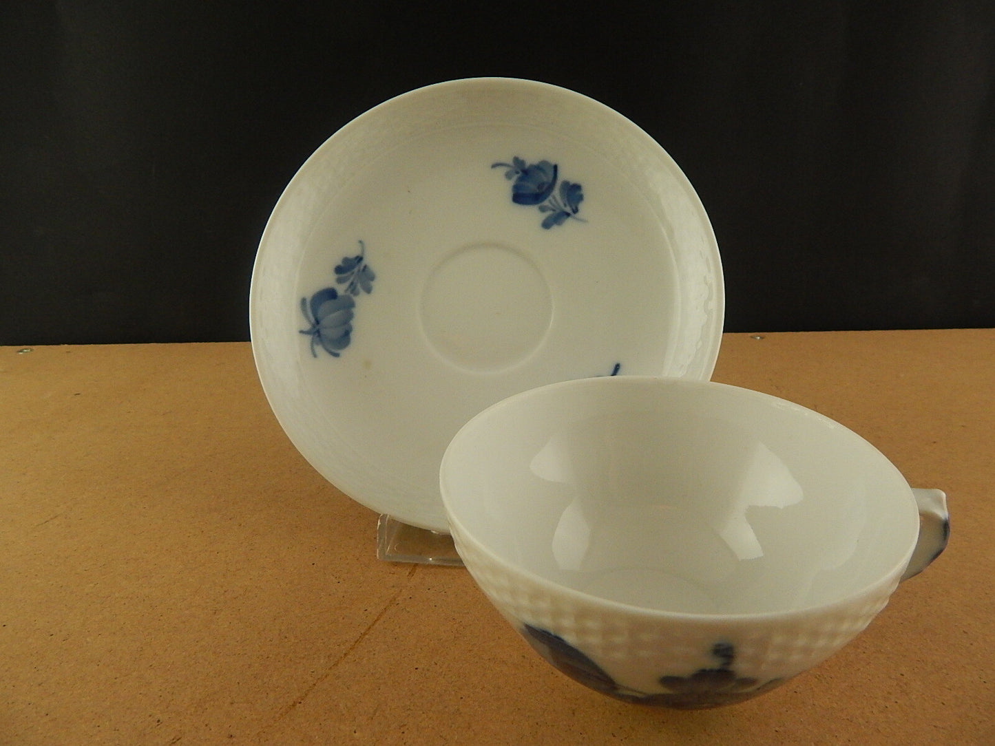 ROYAL COPENHAGEN PORCELLANA BLUE FLOWER TEA CUP SAUCER TAZZA TÈ DIPINTA MANO #1