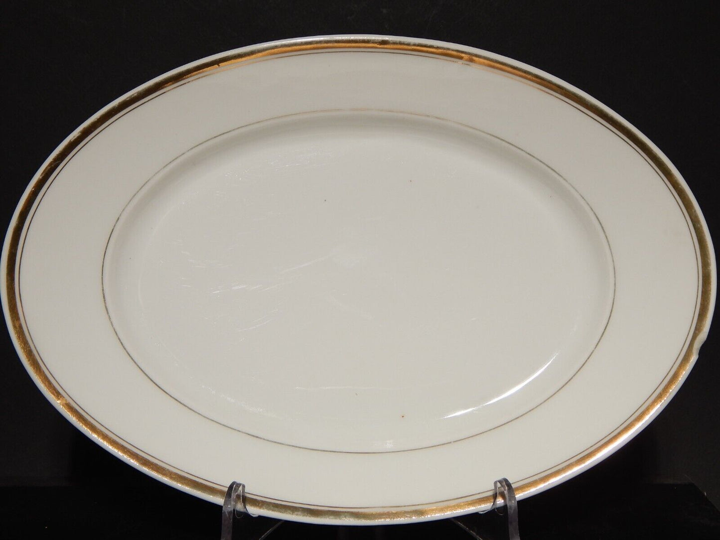 ANTICA PREZIOSA PORCELLANA VASSOIO IMPERO C. TIELSCH ALTWASSER FINE 800 DIFETTO