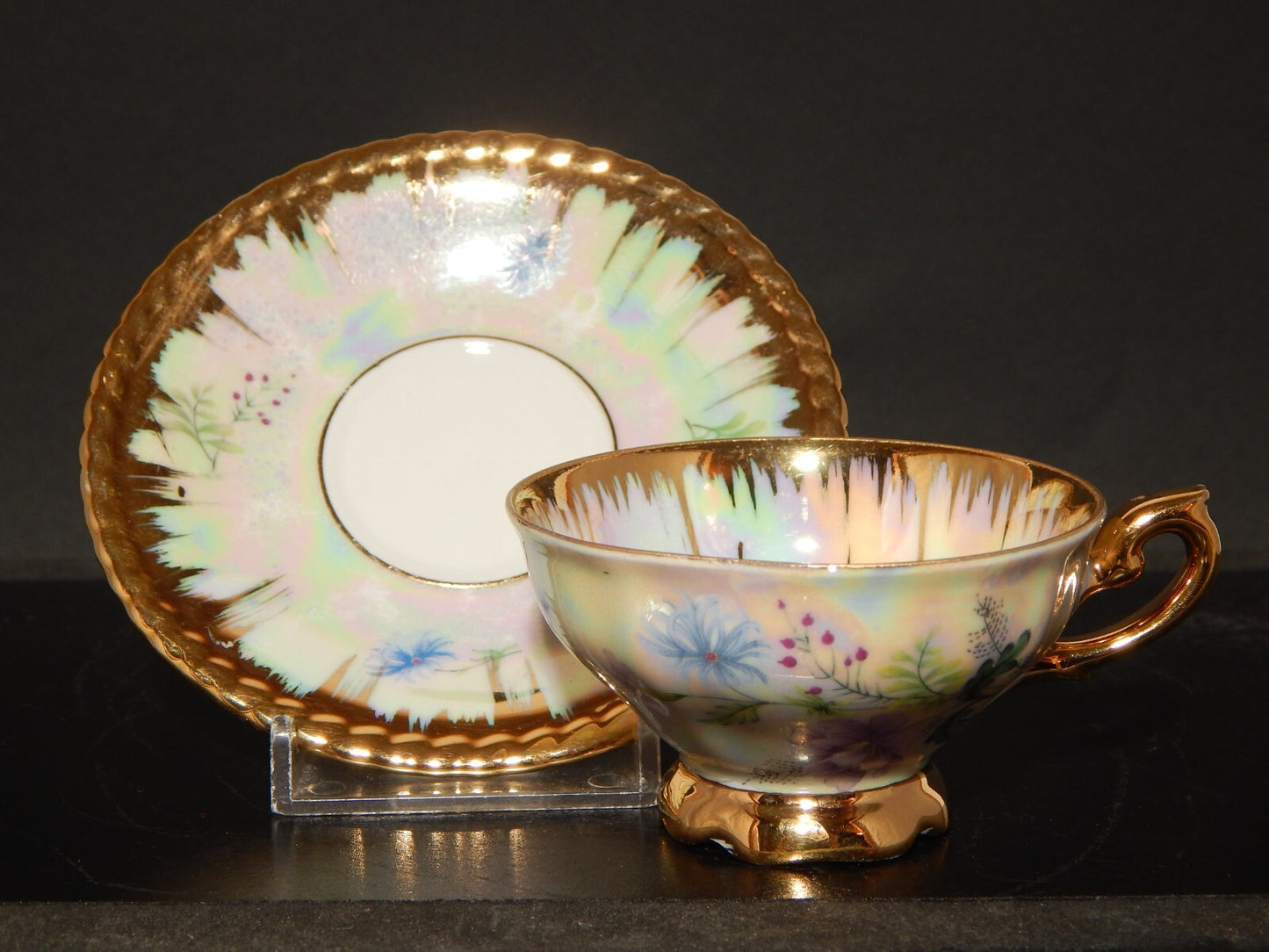 ANTICA RARA TAZZINA CAFFE' PORCELLANA BAVARIA RUDOLF WACHTER DECORO LUSTRO E ORO