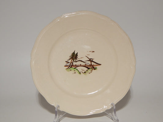 ANTICO PIATTO PI ANO CERAMICA S.C.I. LAVENO ANDLOVIZ PAESAGGIO DIPINTO A MANO