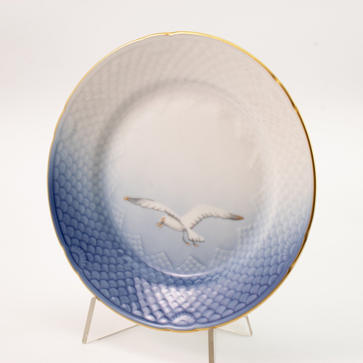 PIATTO DOLCE 18 CM PORCELLANA E ORO ZECCHINO SERVIZIO GABBIANI BING&GRONDAHL 616