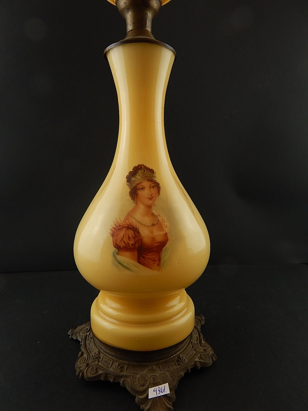 ANTICA COPPIA LAMPADE TAVOLO LUMI A PETROLIO STILE IMPERO NAPOLEONE GIUSEPPINA