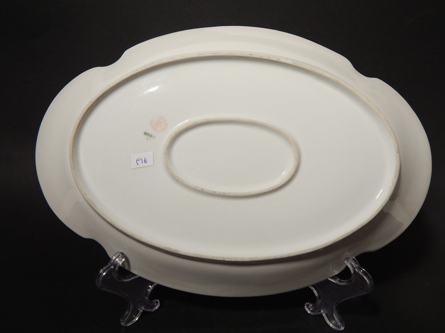 ANTICA VASSOIO PORCELLANA GINORI LIBERTY DECORO ROSA E ORO DIFETTO #916