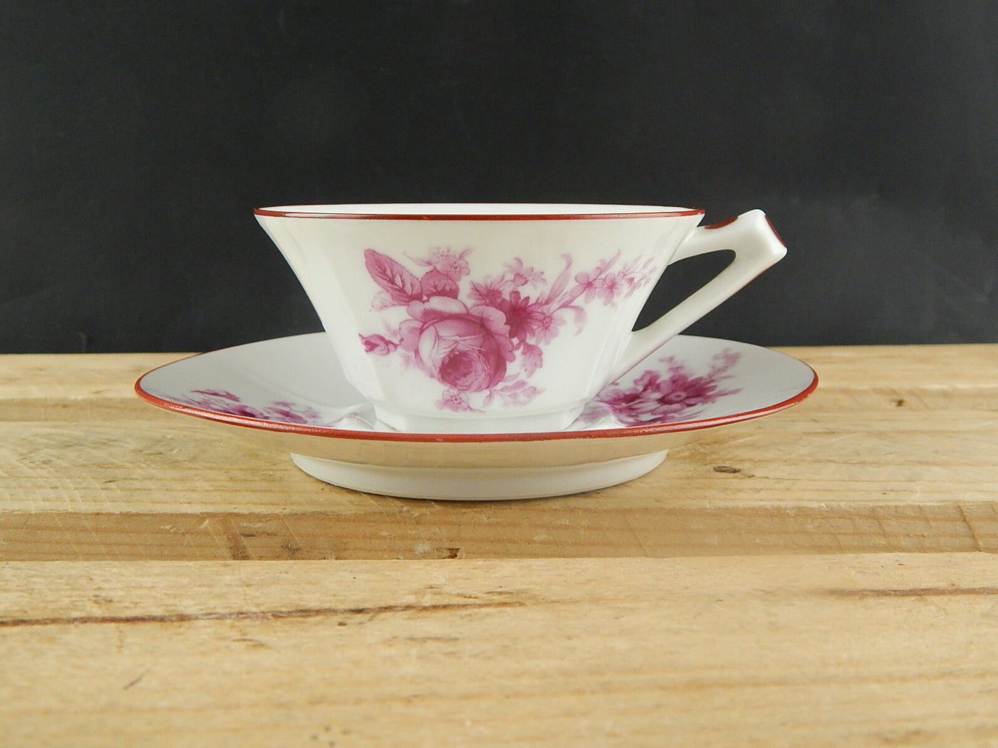 ANTICA TAZZA TÈ PORCELLANA ART DECO LIMOGES ELTE’ UNIQUE TEXERAUD 1923 DIFETTO#