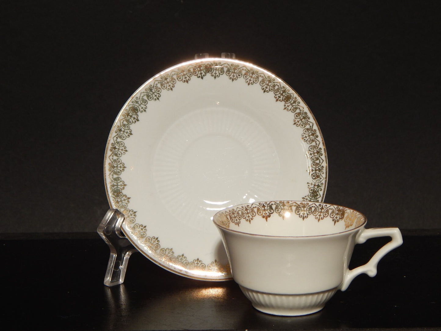 ANTICA ART DECO TAZZINA CAFFE' PORCELLANA BIANCA ORO SCHUMANN BAVARIA