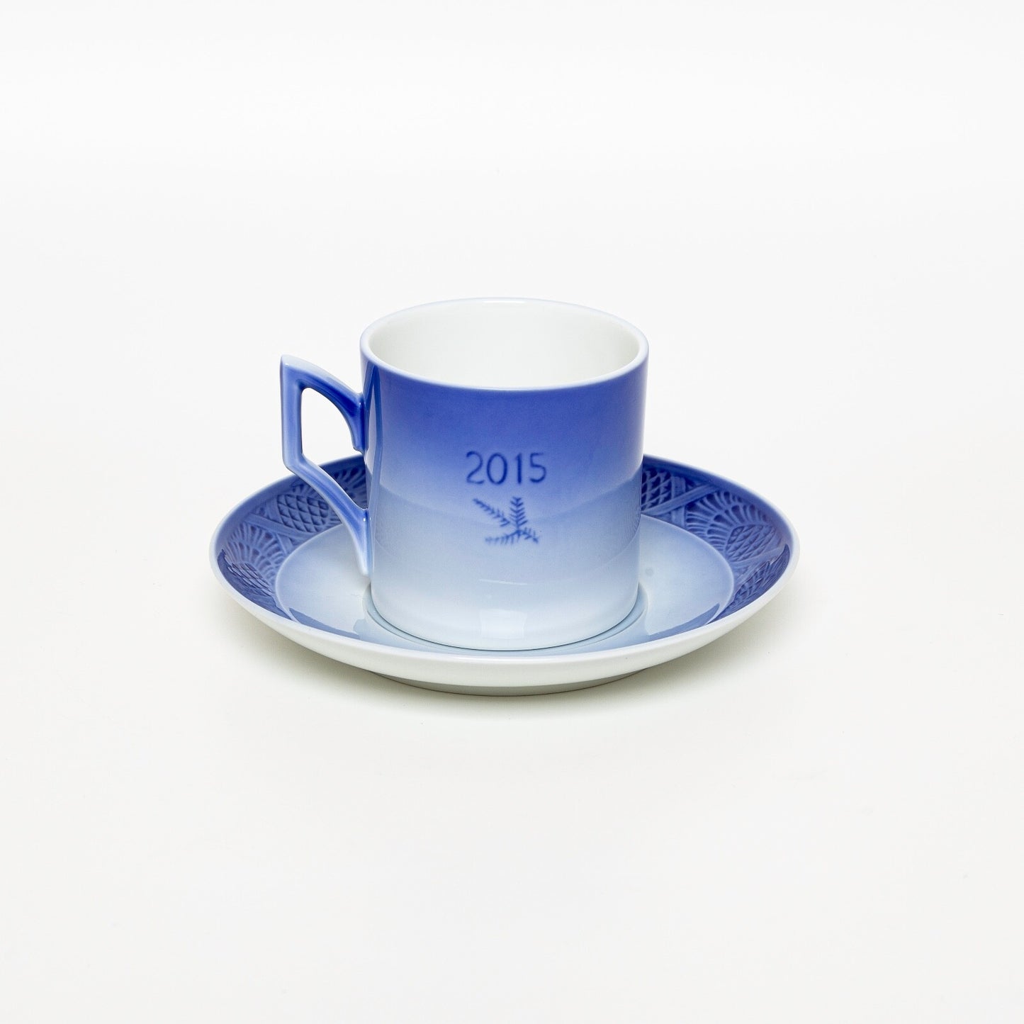 ROYAL COPENHAGEN PORCELLANA TAZZA DI NATALE 2015 ORIGINALE CON PIATTINO CM 7
