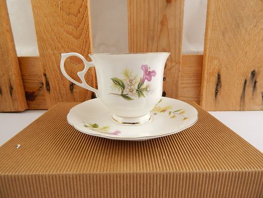 ROYAL WESSEX PORCELLANA INGLESE FINE BONE CHINA CLEMENTINE TAZZA DA TÈ PIATTINO