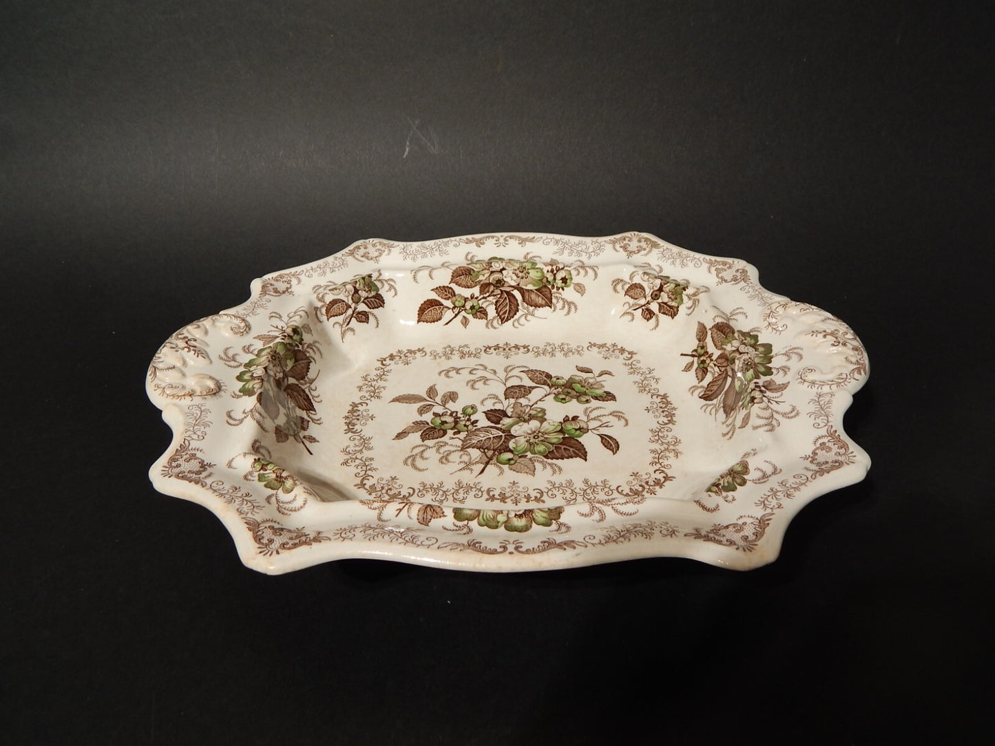 ANTICA 1850 LEGUMIERA CENTROTAVOLA SEMI PORCELLANA RIDGWAY &C. APPLE BLOSSOM