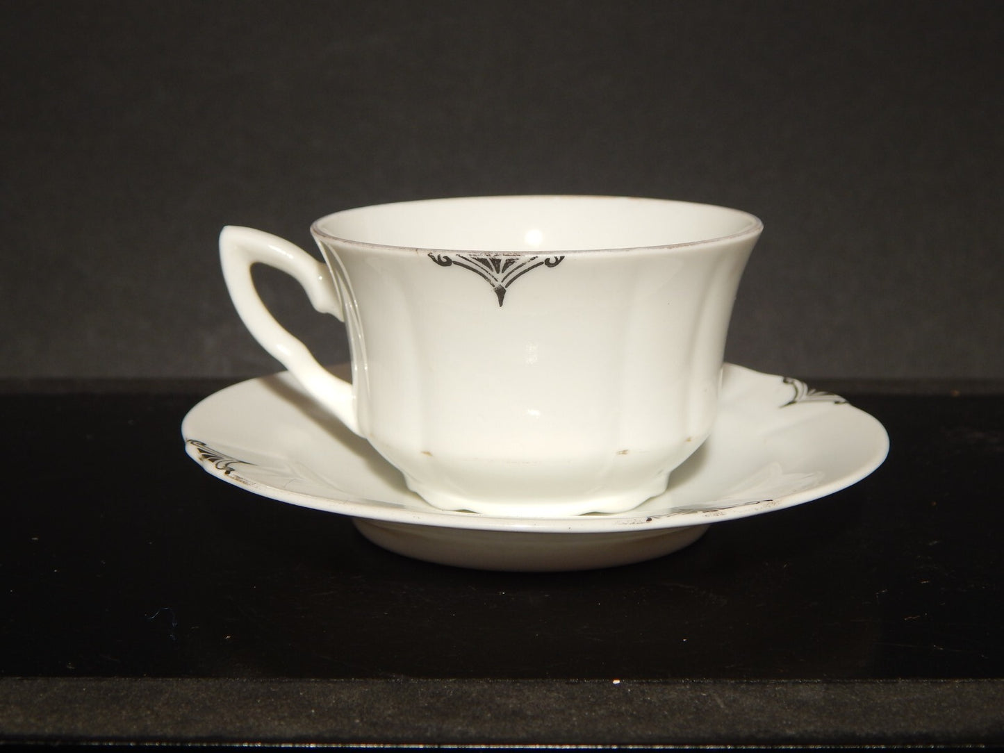 ANTICA TAZZINA CAFFE' PORCELLANA BIANCA E ARGENTO WINTERLING BAVARIA