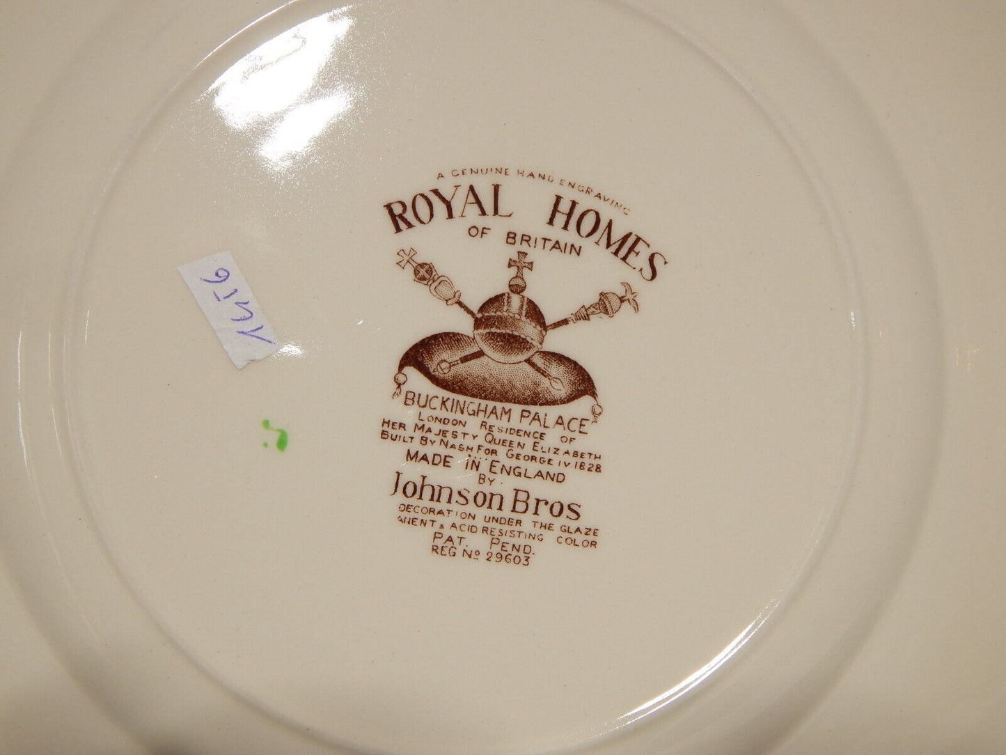 ANTICO PIATTO PORCELLANA JOHNSON BROS ROYAL HOMES OF BRITAIN BUCKINGHAM PALACE