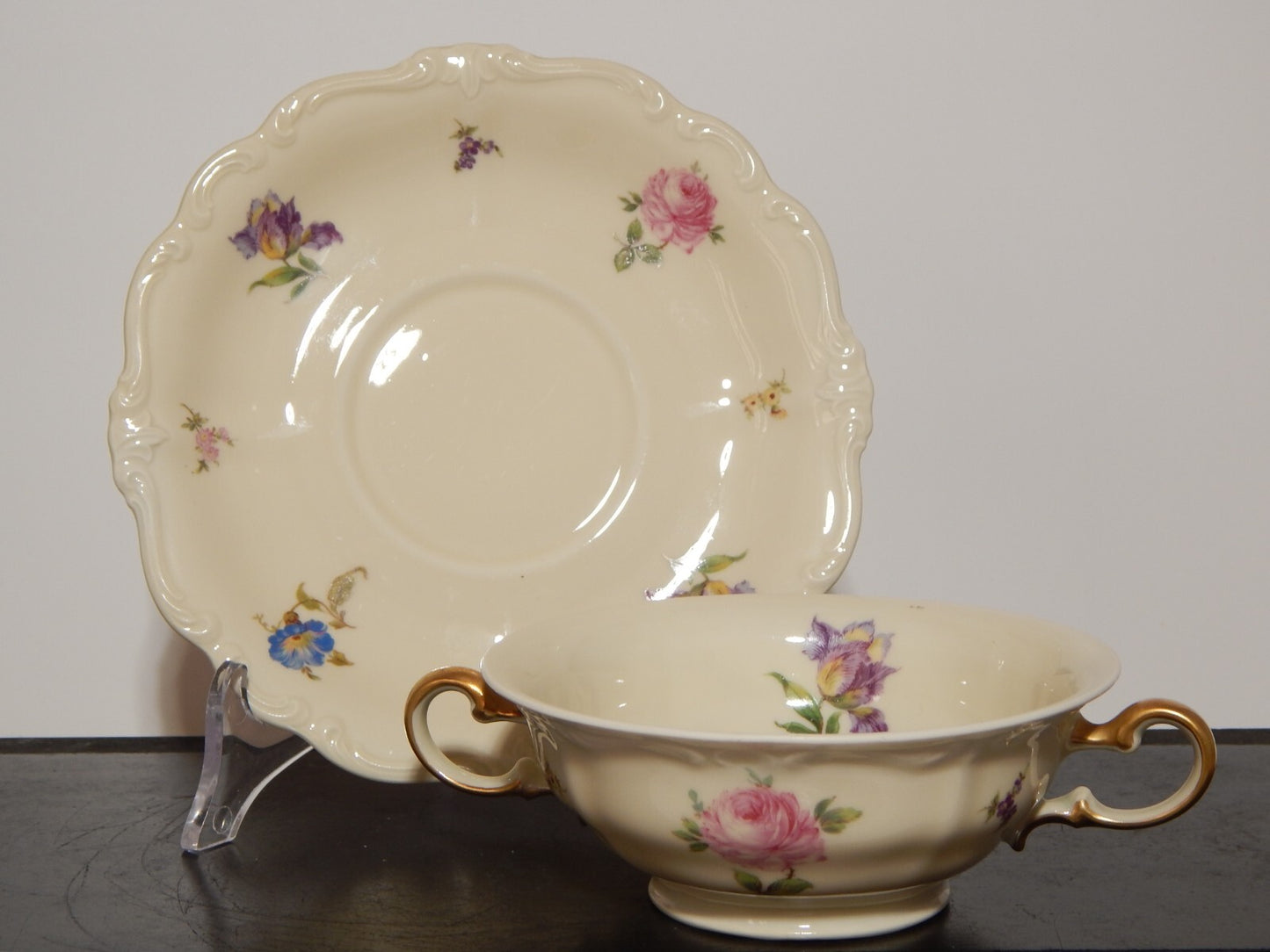 PREZIOSA ROCAILLE ANTICA TAZZA BRODO CONSOMME' PORCELLANA ROSENTHAL POMPADOUR