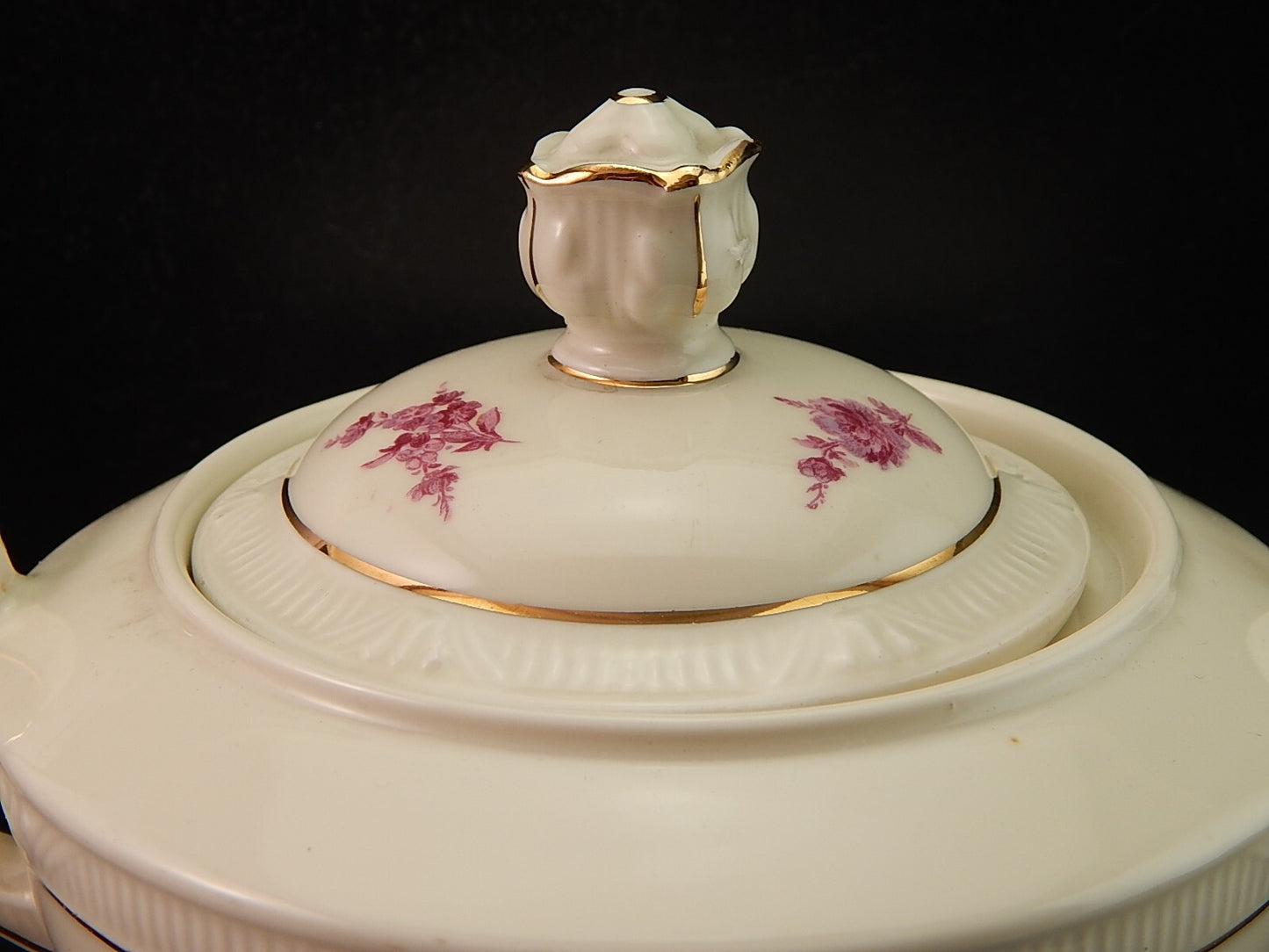 PREZIOSO ANTICO SERVIZIO TE' PORCELLANA ZEH SCHERZER BAVARIA DECORO ROSA FUCSIA