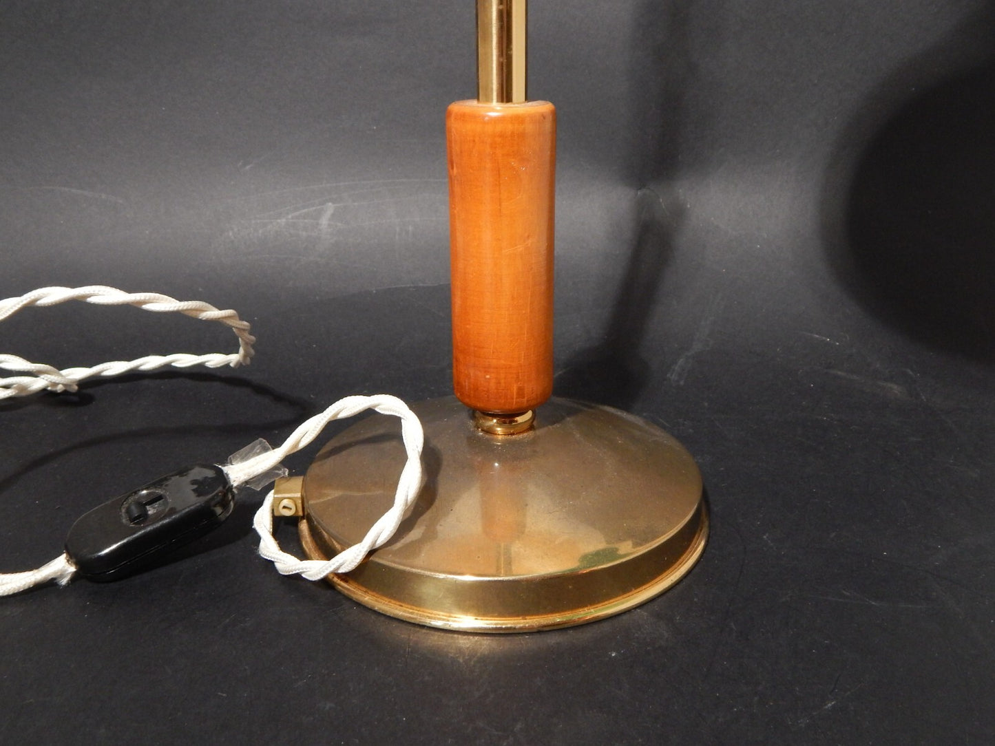 RETRO LAMPADA TAVOLO SCRIVANIA ART DECO MINISTERO PARALUME VETRO VERDE OPALINO