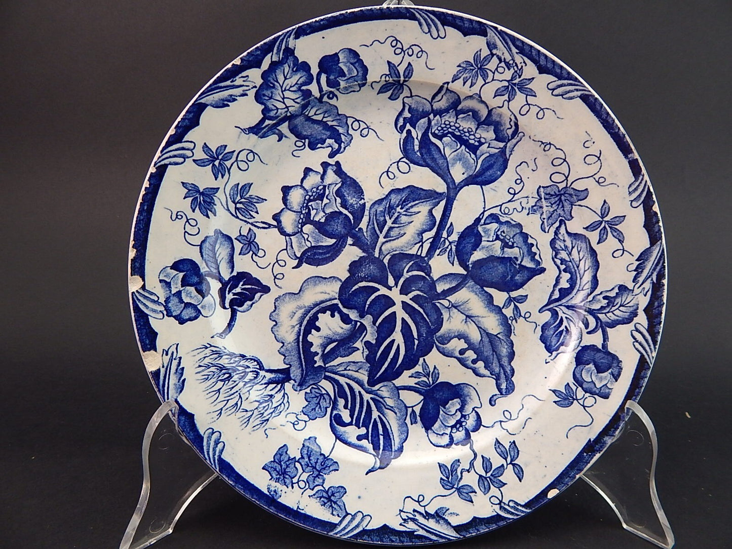 ANTICO PIATTO NINFEE BLU CERAMICA RICHARD MILANO FINE 800 BLUE WATER NYMPH A889