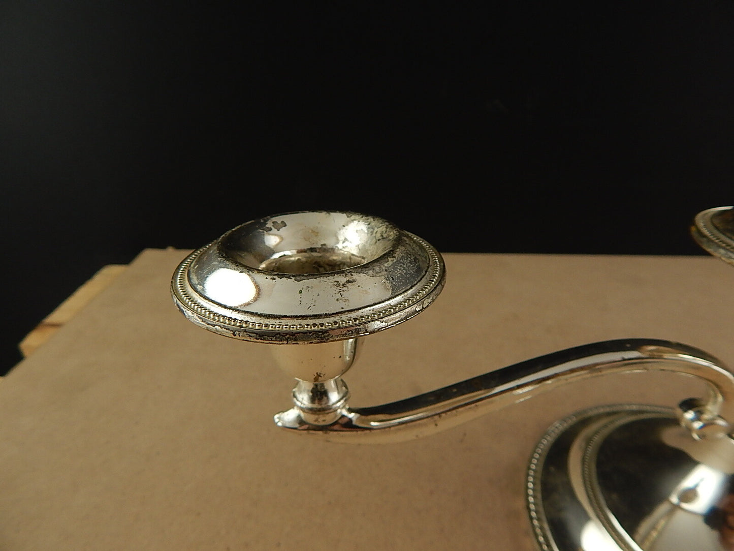 VINTAGE CANDELABRO CANDELIERE BAGNO ARGENTO SILVER PLATE TRE FUOCHI