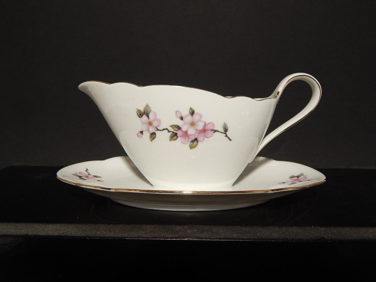 VINTAGE SALSIERA PORCELLANA SELTMANN WEIDEN BAVARIA FIORI DI PESCO #