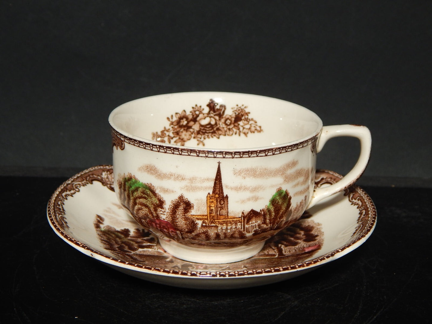 ANTICA TAZZA DA TE' PORCELLANA JOHNSON BROS OLD BRITAIN CASTLE MULTICOLOR