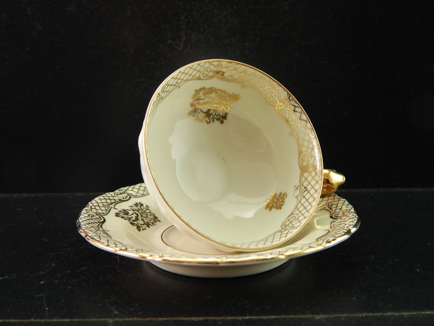 ANTICA ROCAILLE TAZZINA CAFFE' PORCELLANA VOHENSTRAUSS JOHANN SELTMANN BAVARIA #