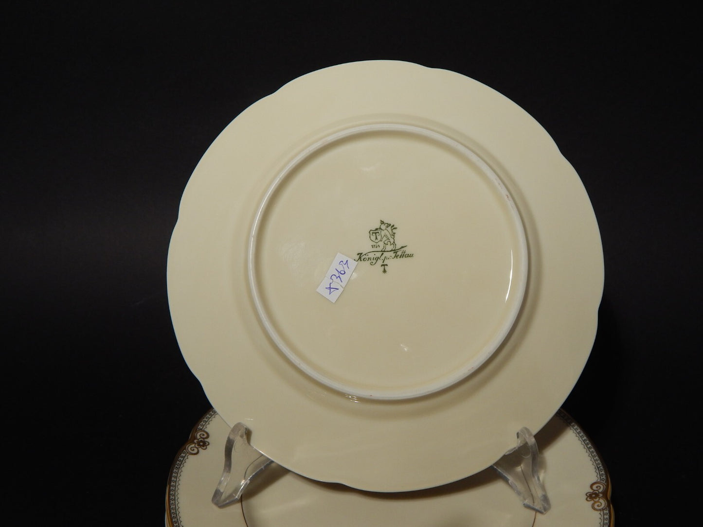 ANTICO EPOCA ART DECO SERVIZIO TORTA DESSERT 6 PIATTI PORCELLANA ROYAL TETTAU