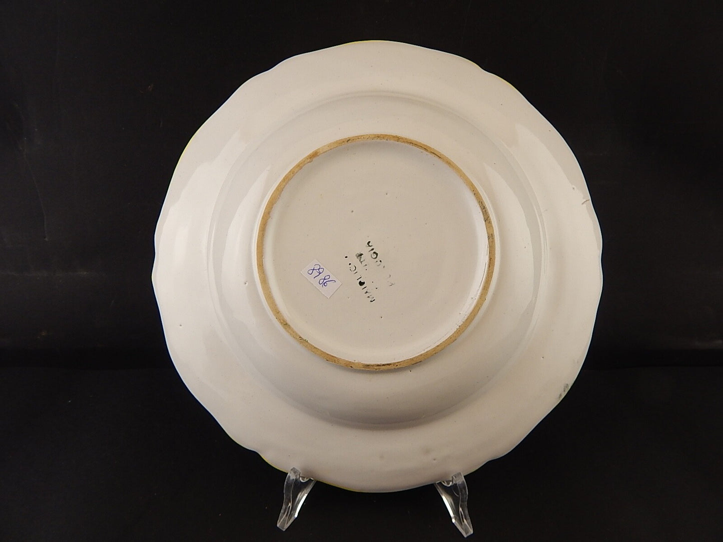 ANTICO PIATTO FONDO CERAMICA MAIOLICHE DERUTA PERUGIA 1900 DECORO RINASCIMENTO