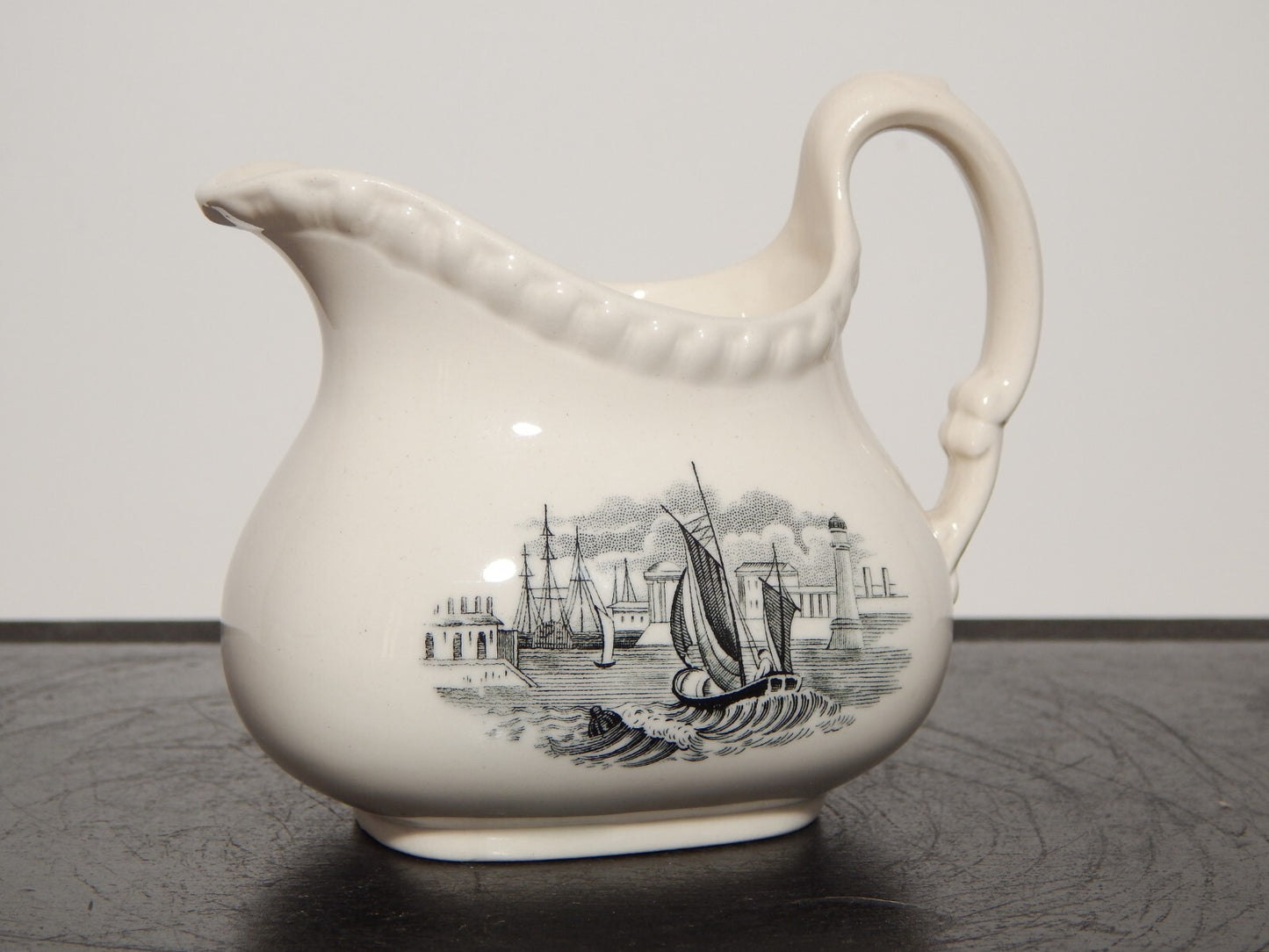 ANTICO SERVIZIO CAFFE' INGLESE SEMI PORCELLANA COPELAND SPODE PAESAGGIO MARINO
