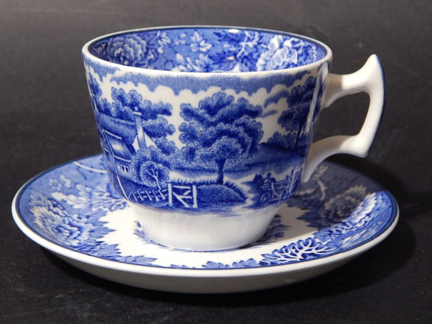 ANTICA TAZZA CERAMICA POTTERY ENOCH WOOD&SONS DECORO ENGLISH SCENERY X564