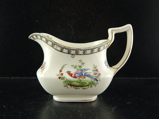 ANTICA LATTIERA PORCELLANA INGLESE MARCHIO AYNSLEY 1905-1925 POLICROMA FAGIANO