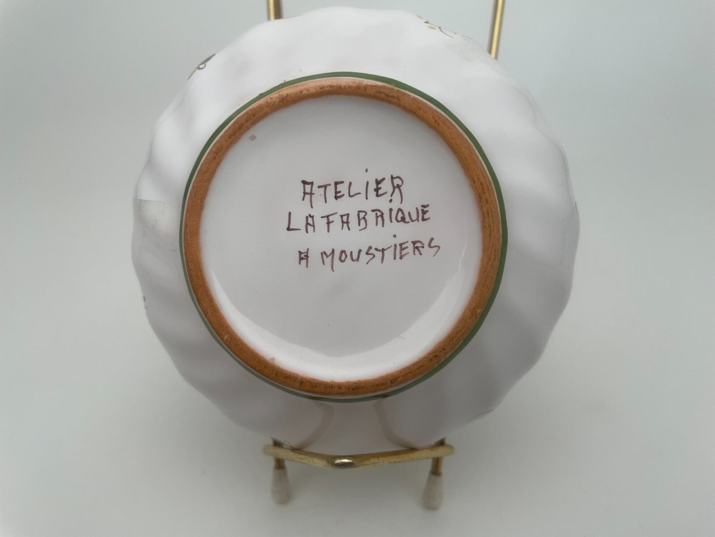 VINTAGE COFANETTO SCATOLA IN CERAMICA ATELIER LA FABRIQUE MOUSTIERS