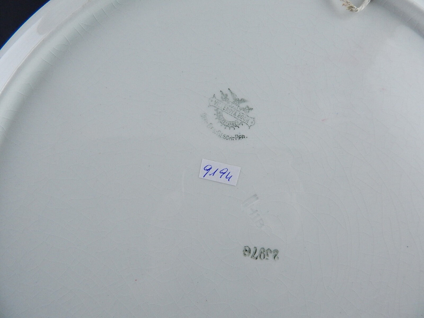 ANTICO PIATTO PARETE DECORATIVO PORCELLANA VILLEROY&BOCH MARINA E MULINO A VENTO