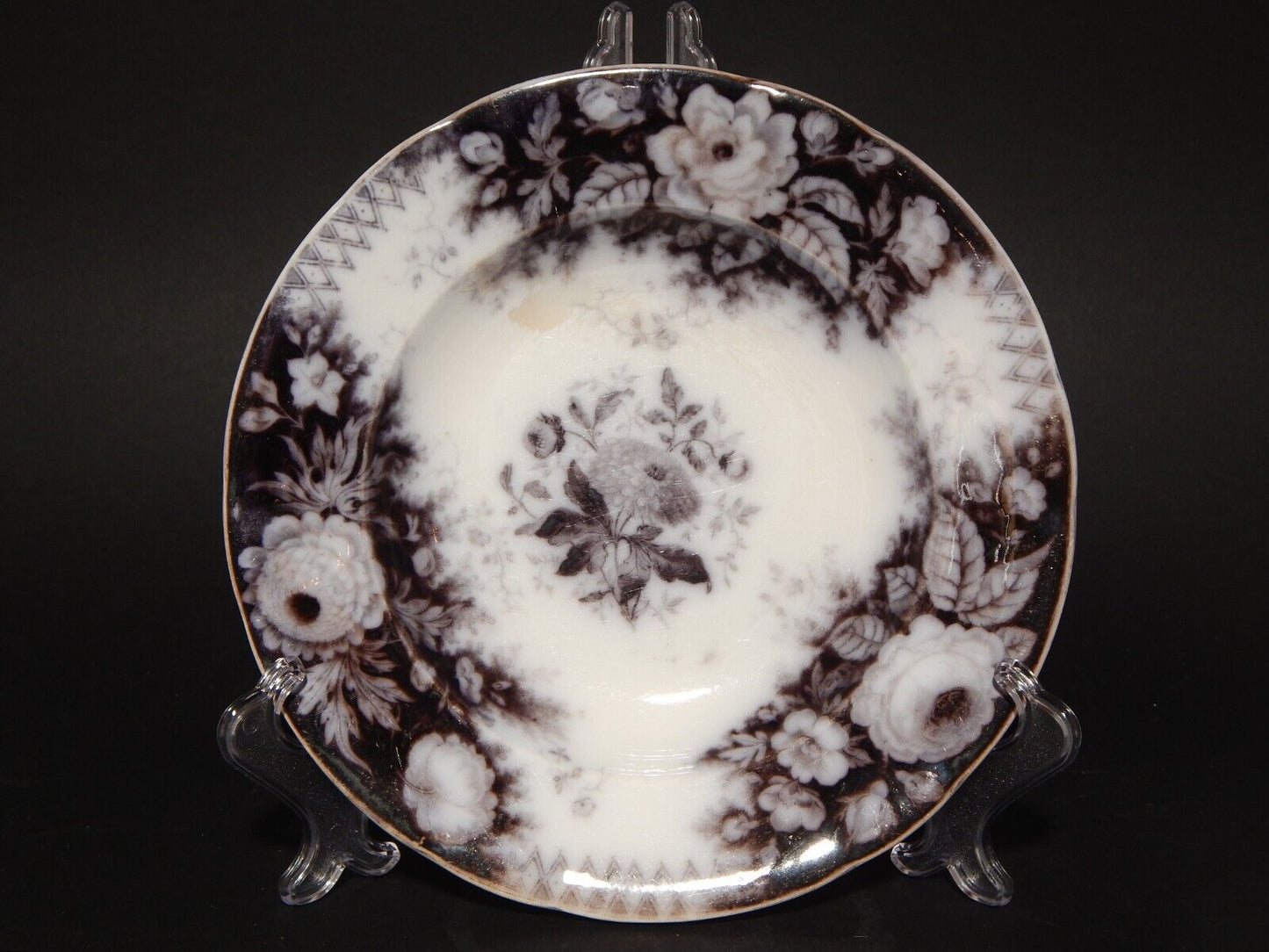 ANTICO PIATTO FONDO CERAMICA JARDINIERE VILLEROY & BOCH FINE '800 DIFETTO B1136