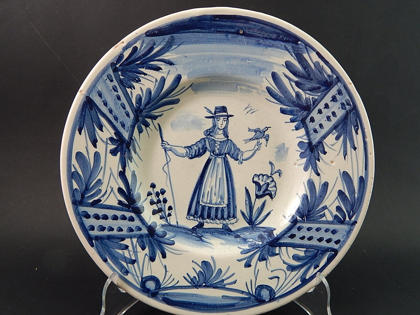 ARTE POVERA PIATTO CERAMICA SPAGNOLA CATALANA GUIVERNAU PRIMA META' 900 #2010