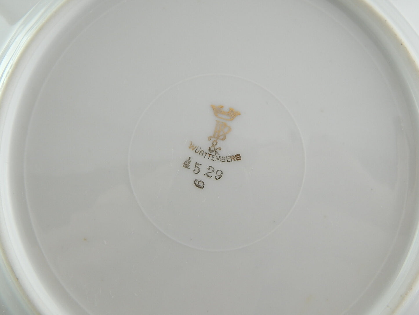 ANTICO SET TRIO TAZZA TÈ 2 PIATTI PORCELLANA WÜRTTEMBERG BAUER & PFEIFFER