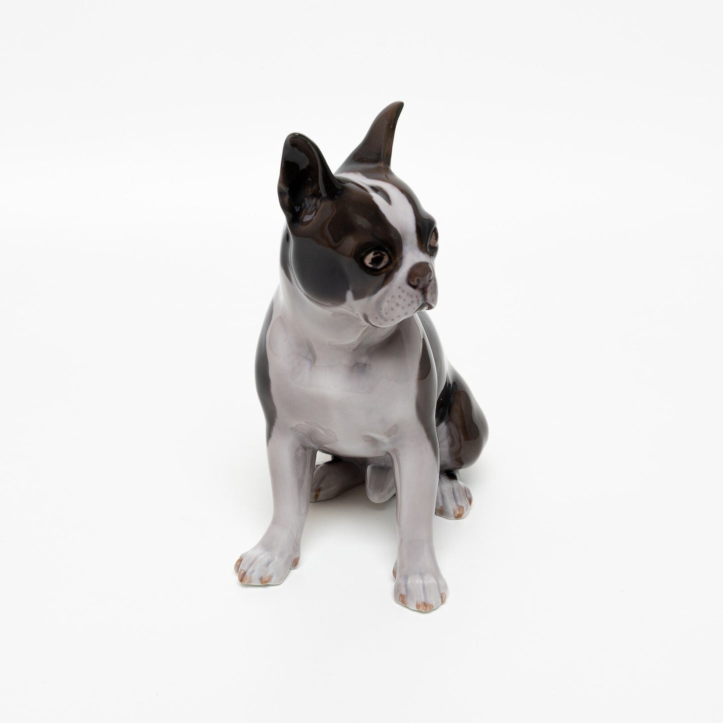 RARA STATUINA PORCELLANA ROYAL COPENHAGEN BING&GRONDAHL "Boston Terrier" 2330