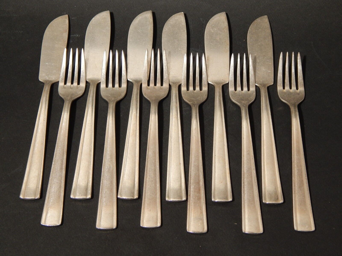 ANNI 50 ARTHUR KRUPP MILANO SET 12 POSATE PESCE ALPACCA ARGENTATE GIO' PONTI