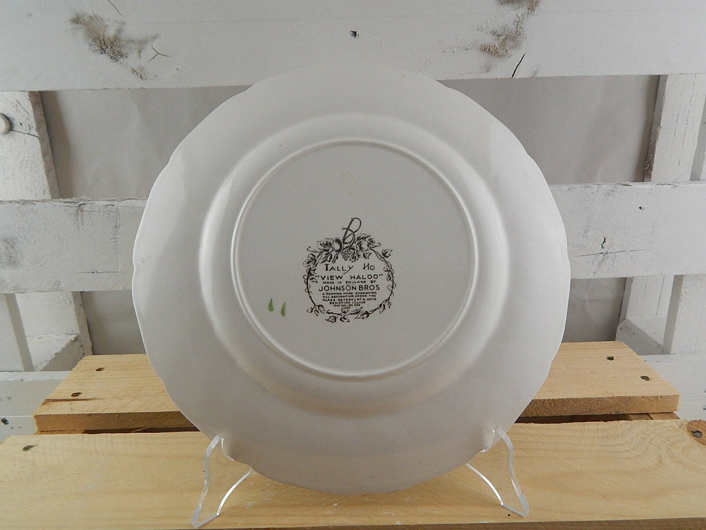 VINTAGE PIATTO PORCELLANA JOHNSON BROS COLLEZIONE TALLY HO VIEW HALOO