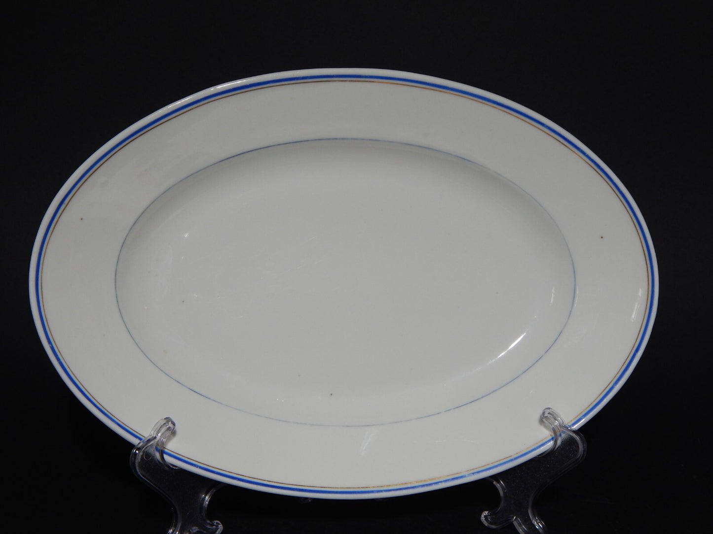 ANTICO VASSOIO PIATTO OVALE IMPERO PORCELLANA GINORI DOCCIA XIX SECOLO 33 x 23