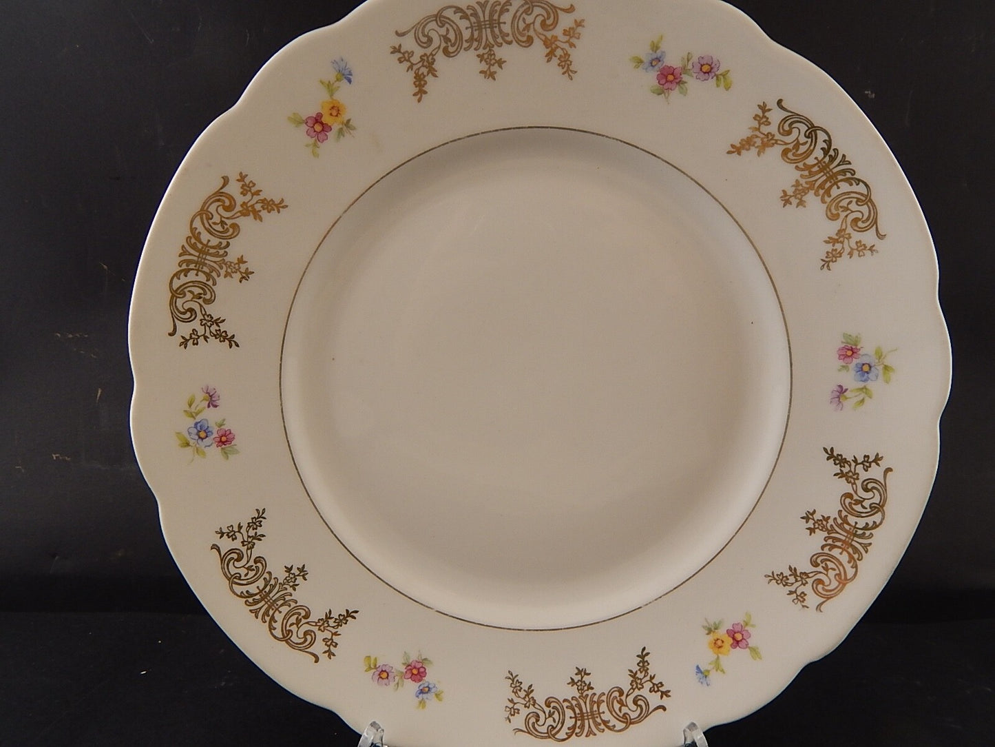 ANTICO VASSOIO ROTONDO PIATTO PORTATA PORCELLANA SELTMANN WEIDEN DECORO THERESIA