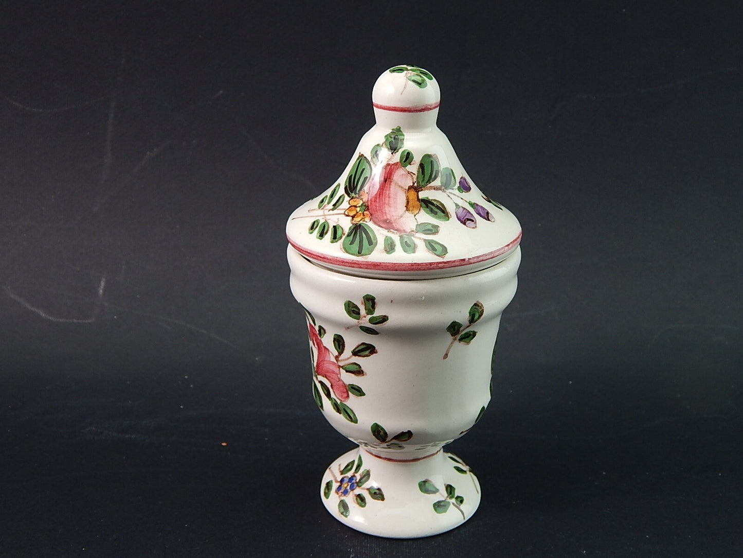 VINTAGE ALBARELLO VASO MAIOLICA CERAMICA PAGANI VECCHIA LODI DIPINTO A MANO