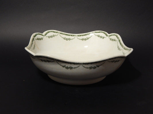 ANTICA RARA FRUTTIERA CENTROTAVOLA CERAMICA PETRUS REGOUT DECORO MARIE VERDE