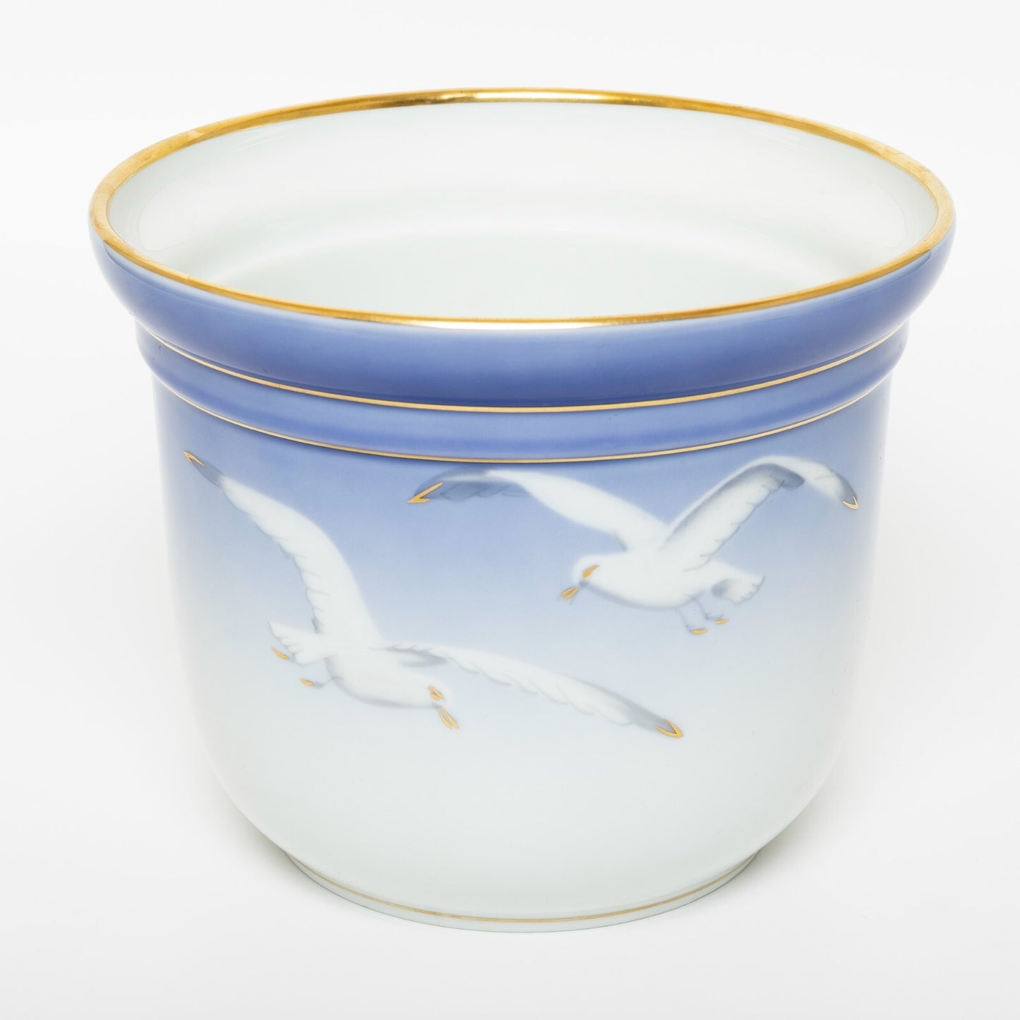 ROYAL COPENHAGEN BING&GRONDAHL PORCELLANA CACHEPOT PORTA VASO GABBIANI CM 15