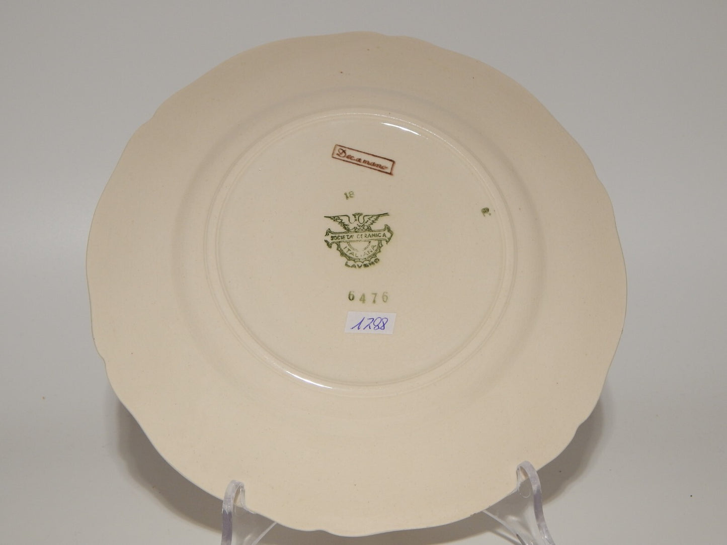 ANTICO PIATTO PI ANO CERAMICA S.C.I. LAVENO ANDLOVIZ PAESAGGIO DIPINTO A MANO