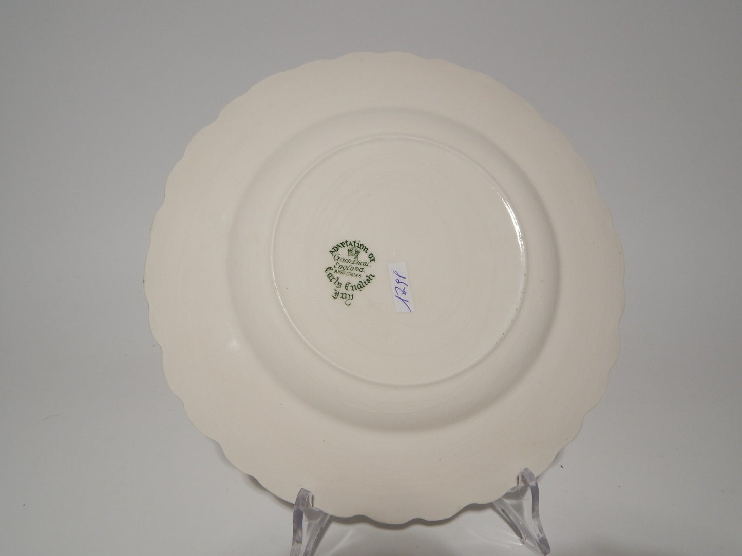 ANTICO PIATTO CROWN DUCAL SEMI-PORCELLANA ADAPTATION EARLY ENGLISH JOY EDERA