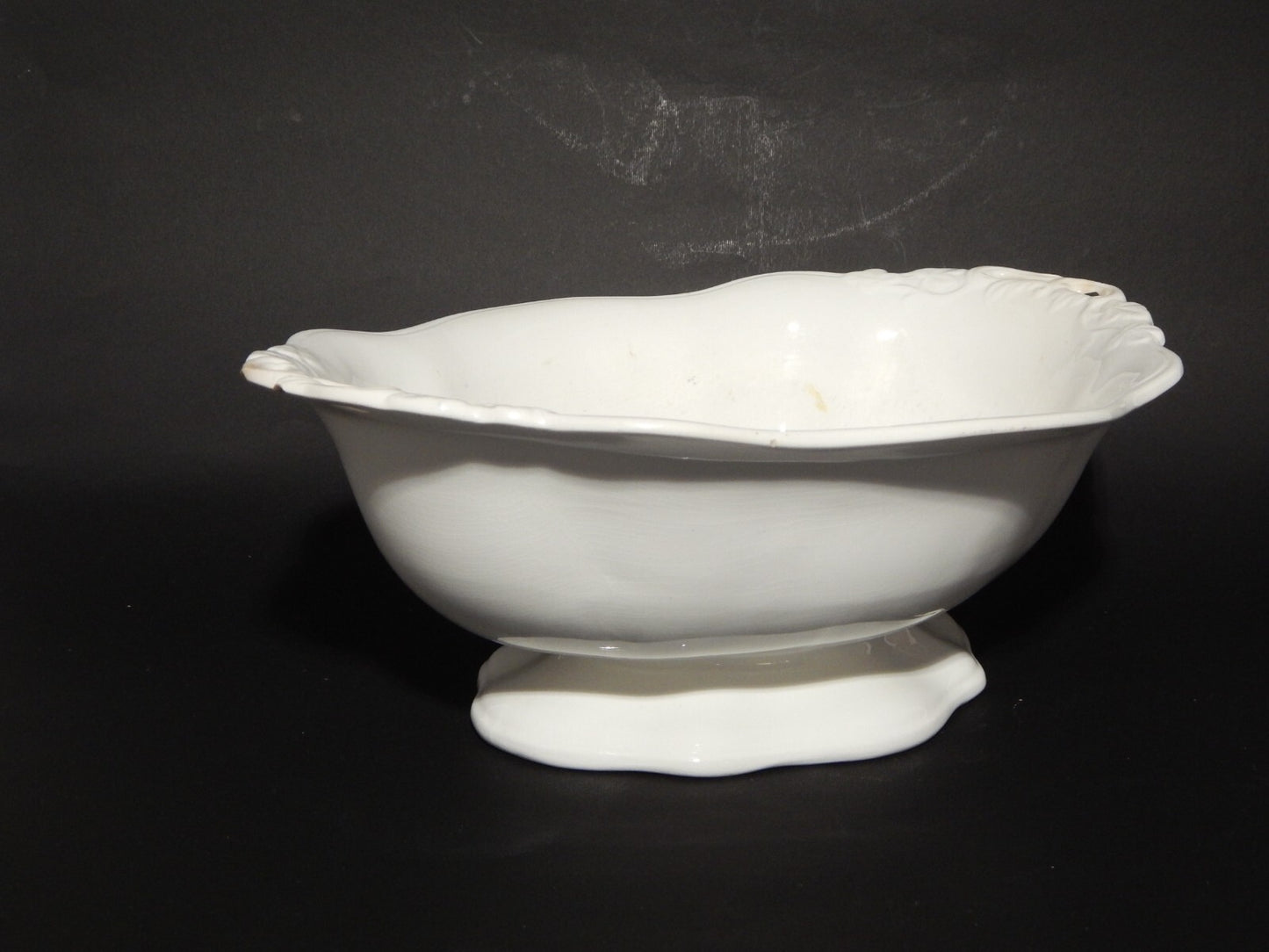 ANTICA RARA FRUTTIERA CENTROTAVOLA CERAMICA BIANCA RICHARD MILANO FINE 800