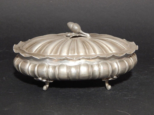 ANTICA COLLEZIONE ELEGANTE PREZIOSA SCATOLA PORTA GIOIE BONBONS IN PELTRO 95%