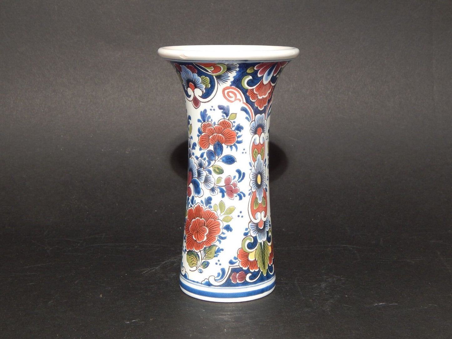 VINTAGE VASO IN CERAMICA POLICROMA COLLEZIONE OUD DELFT DIPINTO A MANO