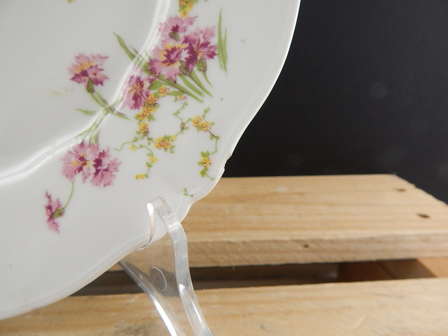 ANTICO PIATTO DIPINTO PORCELLANA LIMOGES THEODOR HAVILAND FINE 1800 DIFETTO 3000