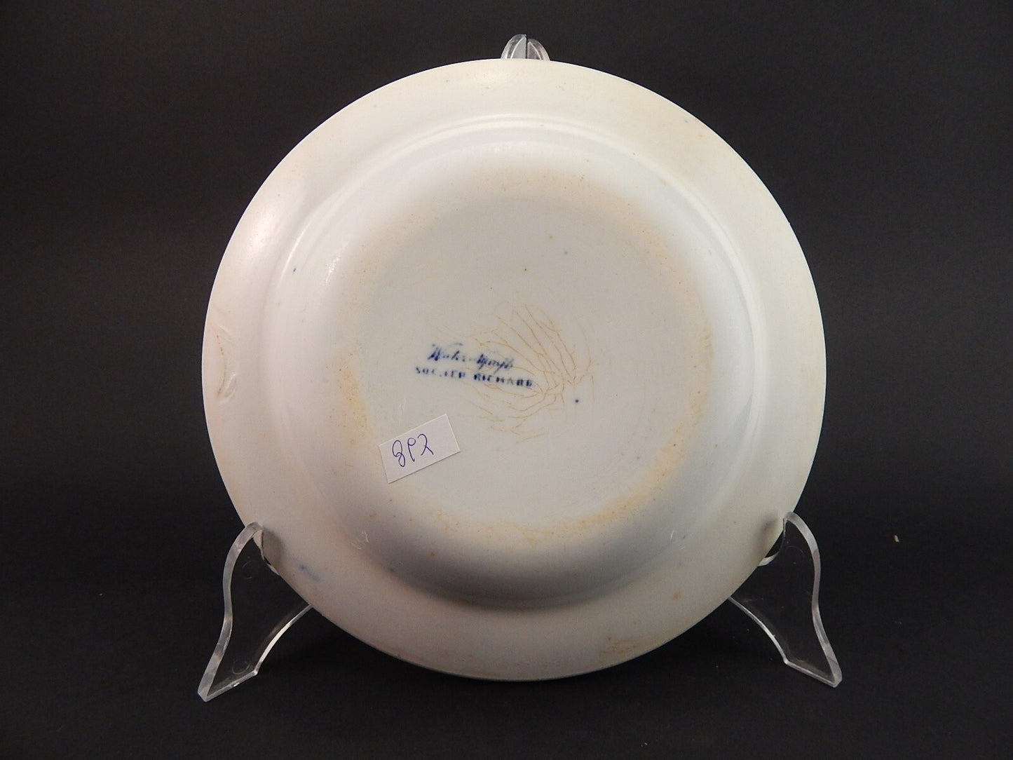 ANTICO PIATTO FONDO NINFEE BLU CERAMICA RICHARD MILANO FINE 800 WATER NYMPH A897