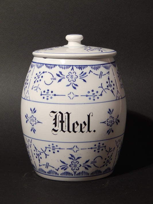 ANTICO RARO BARATTOLO MEEL FARINA PORCELLANA THEODOR PAETSCH FRANCOFORTE
