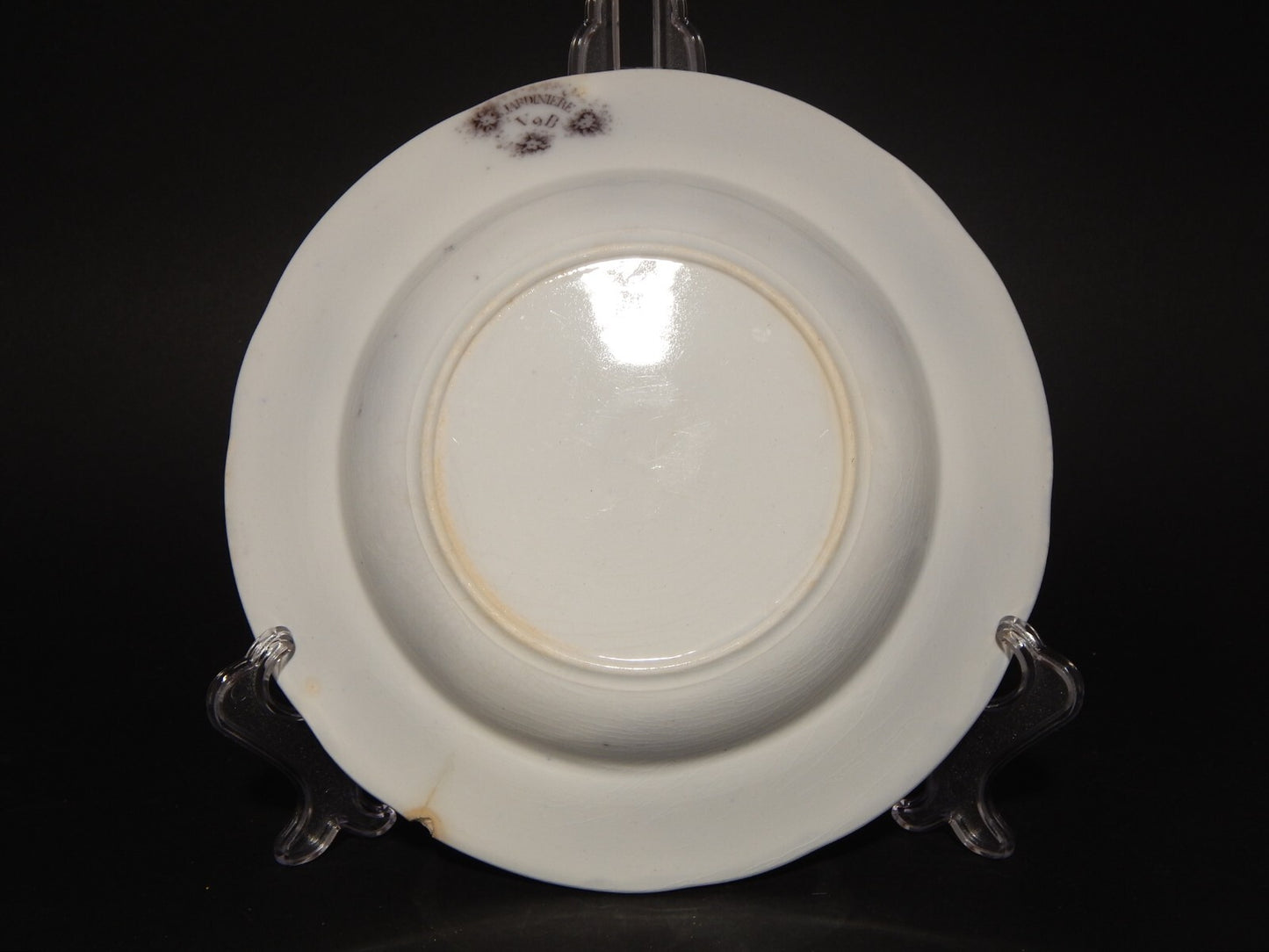 ANTICO PIATTO FONDO CERAMICA JARDINIERE VILLEROY & BOCH FINE '800 difetto 1139